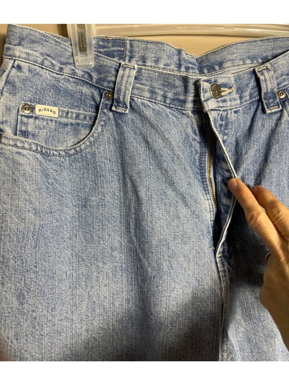 Vtg Riders Jeans 80s Relaxed Fit Mom High Waist Cinch Boyfriend Med Wash Wom 16 - Picture 11 of 13